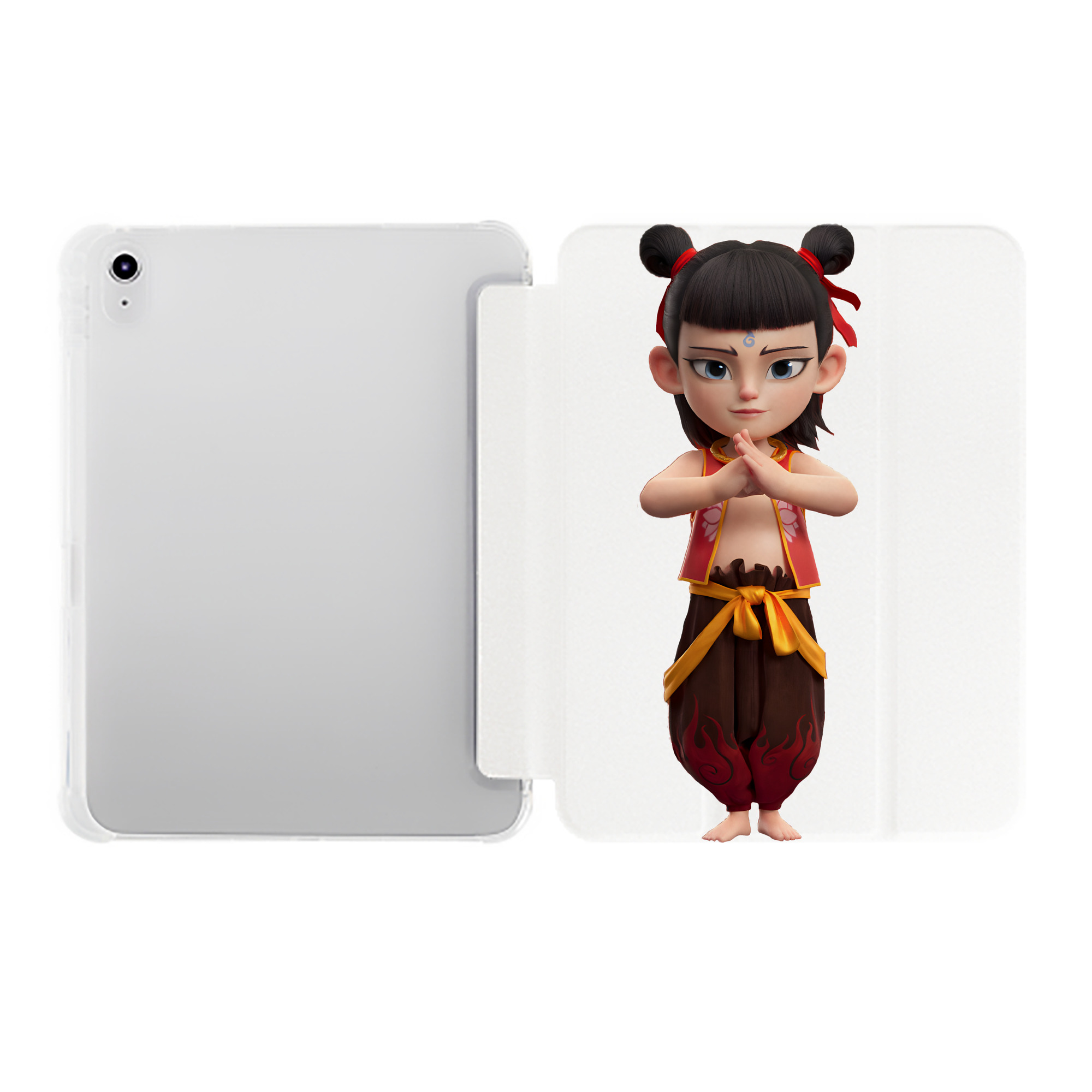 （画像用） Ne Zha 2 ナタ 魔童の大暴れ IPad ケース ペン収納付き 三つ折りスタンド PUレザー×シリコン 対応機種9.5/10.5/10.9インチ